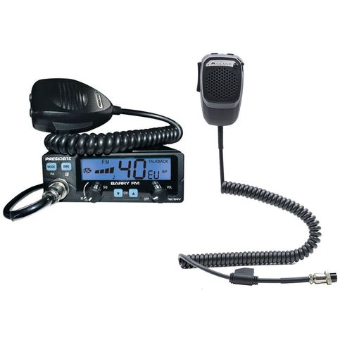 Kit statie radio cb president barry + microfon inteligent dual mike cu bluetooth 6 pini