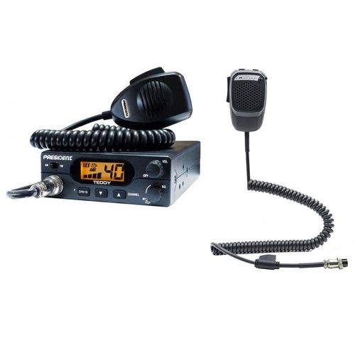 Kit statie radio cb president teddy asc + microfon inteligent dual mike cu bluetooth 6 pini