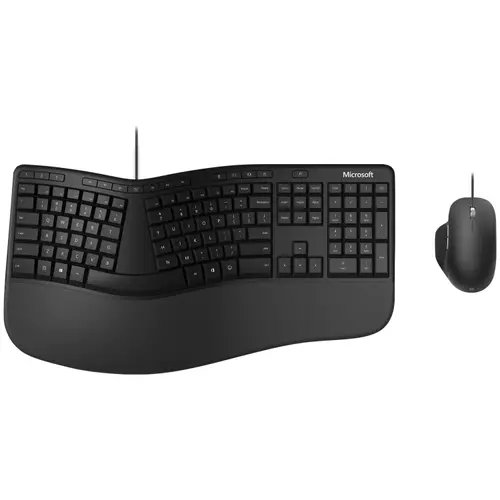 Kit tastatura si mouse microsoft desktop ergonomic, negru