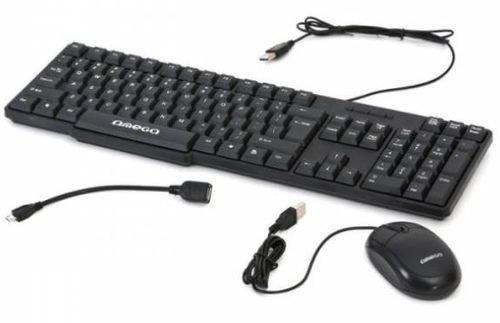 Kit tastatura si mouse omega okm05, cu fir usb-microusb (negru)
