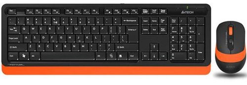Kit tastatura si mouse wireless a4tech fstyler (negru/portocaliu)