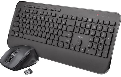 Kit tastatura si mouse wireless trust mezza (negru)