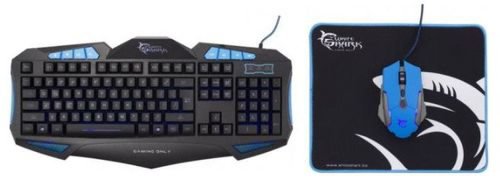Kit tastatura si mousepad white shark gc-3101 cherokee, 3 in 1 (negru/albastru)