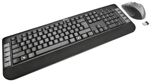 Kit tastatura trust si mouse wireless tecla (negru)