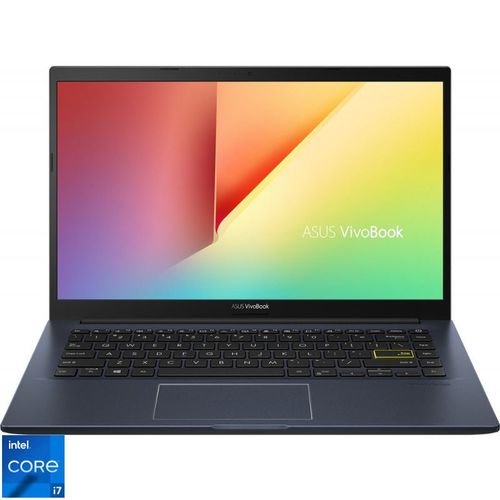 Laptop asus vivobook x413ea-eb380 (procesor intel® core™ i7-1165g7 (12m cache, up to 4.70 ghz, with ipu), tiger lake, 14inch fhd, 8gb, 512gb ssd, intel® iris xe graphics, albastru)