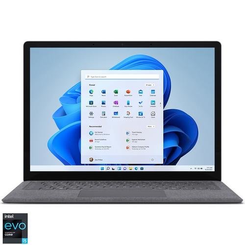 Laptop microsoft surface 5, procesor intel® core™ i5-1235u pana la 4.40 ghz, 13.5inch touch, 8gb, 256gb, intel® uhd graphics, windows 11 home, gri