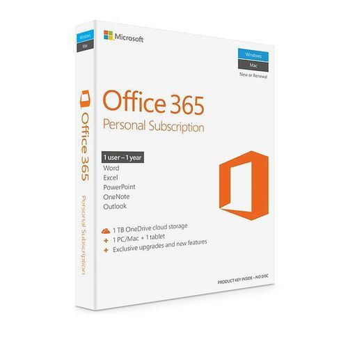Microsoft office 365 personal 2019, 32/64 bit, engleza, subscriptie 1 an