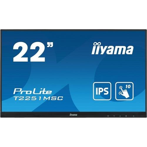 Monitor ips led iiyama prolite 21.5inch t2251msc-b1, full hd (1920x1080), vga, hdmi, dp, touchscreen