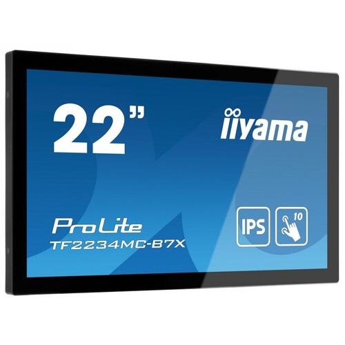 Monitor ips led iiyama prolite 22inch tf2234mc-b7x, full hd (1920x1080), vga, hdmi, displayport, touchscreen (negru)