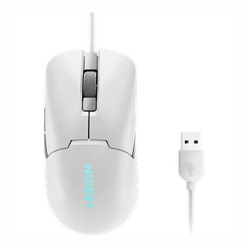 Mouse gaming lenovo legion m300s, iluminare rgb, 8k dpi, sensor pixart, alb