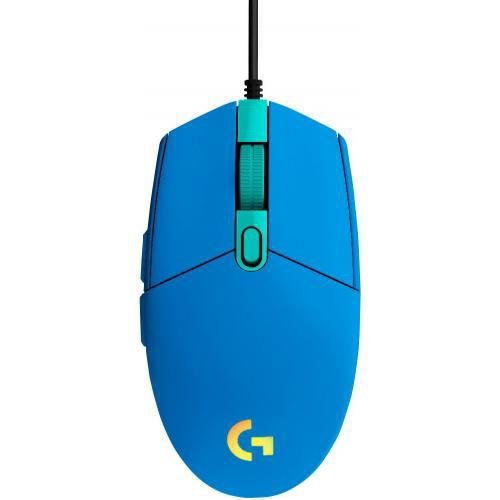 Mouse gaming logitech g203 lightsync, iluminare rgb, usb (albastru)