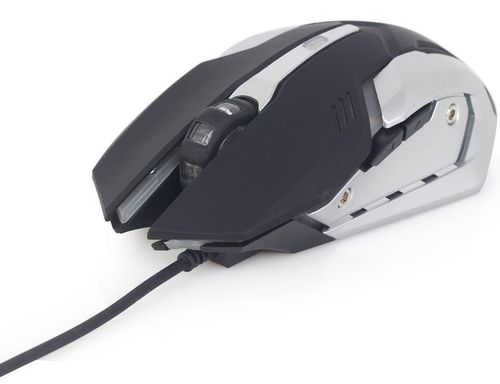 Mouse gaming optic gembird musg-07, 3200 dpi, usb, iluminare (negru/argintiu)