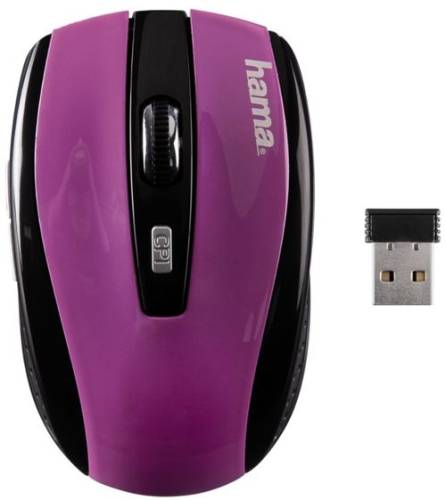 Mouse optic hama am-7800, wireless (negru/violet)