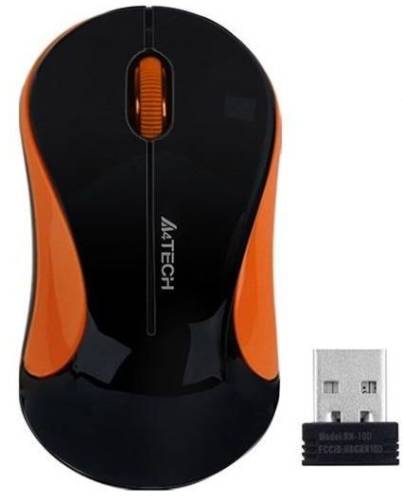 Mouse wireless optic a4tech v-track g3-270n-1, usb, 1000 dpi (negru/portocaliu)
