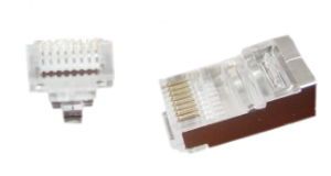 Mufe rj-45 gembird lc-ptf-01/100, pentru cablu ftp, cat5e, conector rj-45 (t) tip pass-through, ecranat, plastic cu metal, 100 buc.