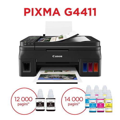 Multifunctional canon pixma g4411, a4, 8.8 ipm, adf, wireless, fax (negru)