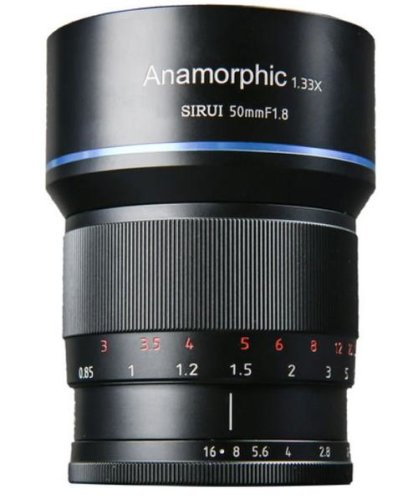 Obiectiv sirui 50mm f/1.8, anamorphic, 1.33x, montura fujifilm x (negru)