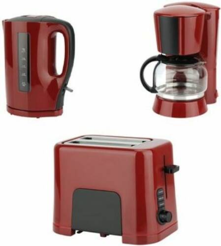 Pachet prajitor de paine, filtru de cafea si cana electrica studio casa neology, 900 w, 1.5l (rosu/negru)