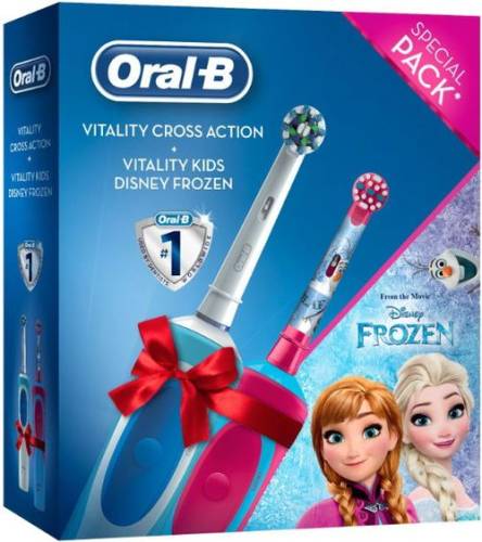 Oral-b Periuta electrica oral b cross action + vitality kids frozen (alb/roz)