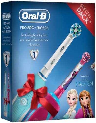 Oral-b Periuta electrica oral b pro 500 + vitality kids frozen 81663117 (alb/roz)
