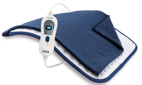 Perna electrica daga tf 350 textil basic,100 w, 3 nivele de temperatura, incalzire rapida, oprire automata dupa 90 min (alb/albastru)