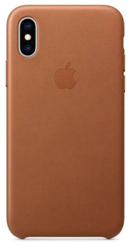 Protectie spate apple leather case saddle brown mrwp2zm/a pentru iphone xs (maro) 