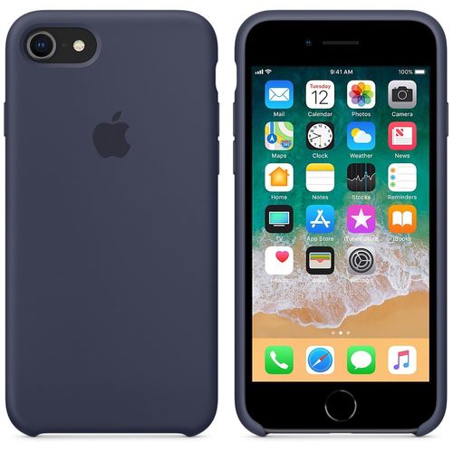 Protectie spate apple mqgm2zm/a silicone pentru iphone 7/8 (midnight blue)