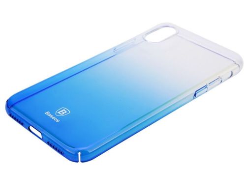 Protectie spate baseus glaze wiapiphx-gc03 pentru iphone x (transparent/albastru)