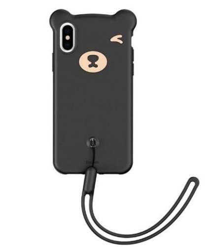 Protectie spate baseus wiapiph58-be01 bear pentru apple iphone xs/x (negru)