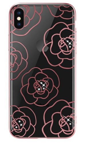 Protectie spate devia camellia dvccip58rg pentru iphone x (roz/auriu)