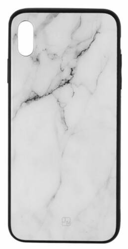 Protectie spate just must glass print white marble jmgpipxsmwhm pentru iphone xs max (alb/negru)