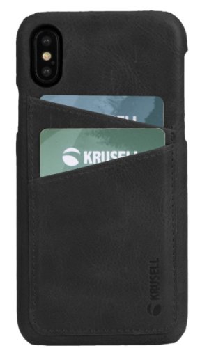 Protectie spate krusell sunne cover 2 card krs61441 pentru apple iphone xs (negru)
