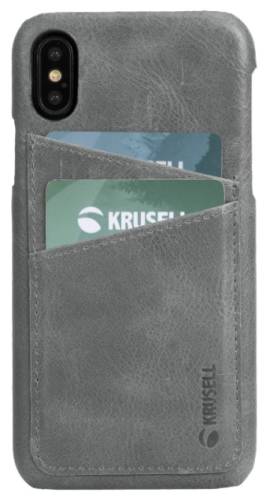 Protectie spate krusell sunne cover 2 card krs61443 pentru apple iphone xs (gri)