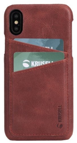 Protectie spate krusell sunne cover 2 card krs61501 pentru apple iphone xs max (rosu)