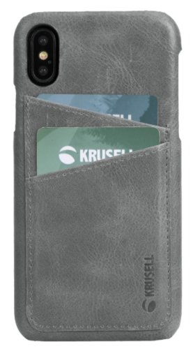 Protectie spate krusell sunne cover 2 card krs61502 pentru apple iphone xs max (gri)