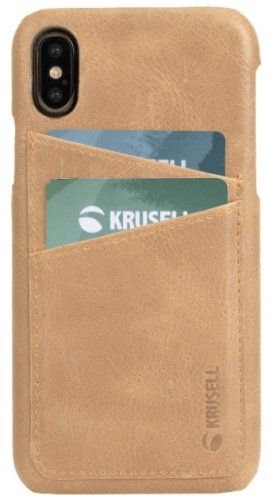 Protectie spate krusell sunne cover 2 card krs61503 pentru apple iphone xs max (maro)