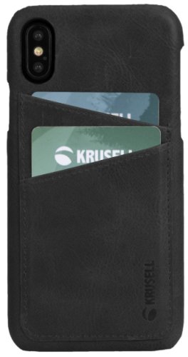 Protectie spate krusell sunne cover 2 card krs61504 pentru apple iphone xs max (negru)
