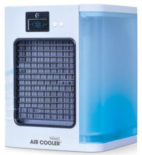 Racitor de aer mobil mediashop livington air cooler deluxe 2955, filtru pentru praf, rezervor de apa, telecomanda (alb)