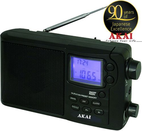Radio cu ceas akai apr-2418 (negru)