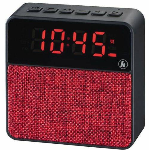 Radio cu ceas hama poket clock 173168, 3w, bluetooth (negru/rosu)