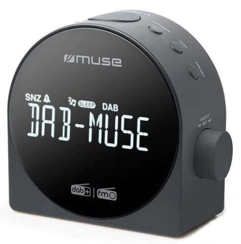Radio cu ceas muse m-185 cdb, 2 alarme, radio dab+/fm (negru)