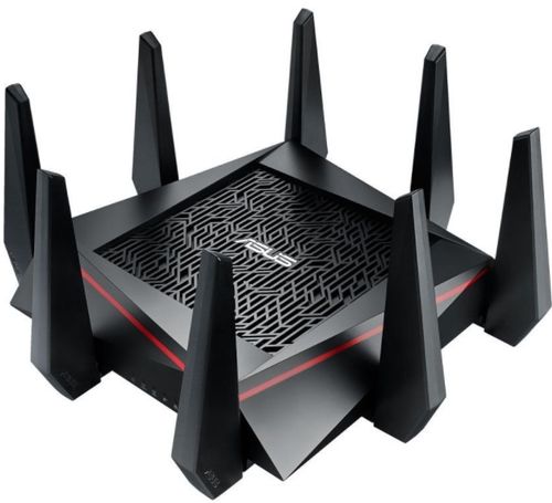 Router gaming wireless asus gt-ac5300, gigabit, tri-band, 5300 mbps, 8 antene externe (negru)