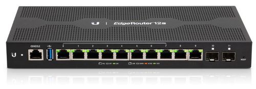 Router ubiquiti er-12, gigabit, 10 porturi, poe (negru)