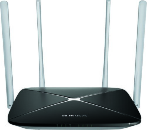 Router wireless mercusys ac12, dual band, 1200 mbps, 4 antene externe (negru)
