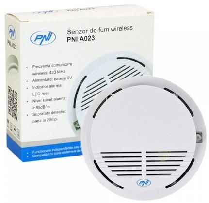 Senzor de fum wireless pni a023 (alb)