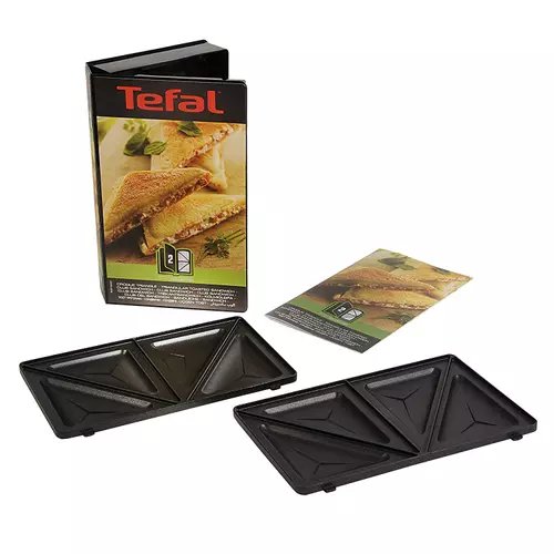 Set 2 placi sandwich-uri triunghiulare tefal snack collection+ carte de retete, xa800212