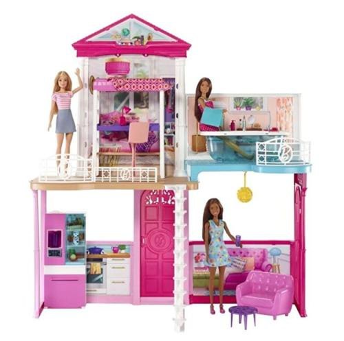 Set barbie - casa barbie cu mobilier si accesorii si 3 papusi incluse