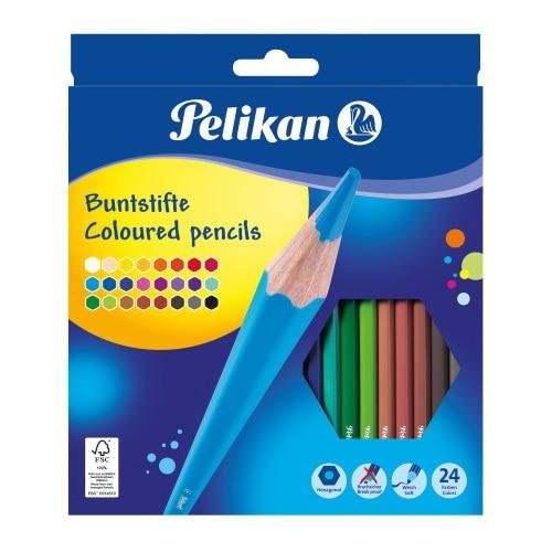Set creioane color pelikan, lacuite, varf de 3 mm, 24 buc/set