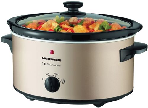 Slow cooker heinner hsck-35cr, 3.5 l, 160 w, 2 setari de temperatura (auriu)