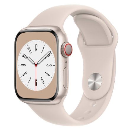 Smartwatch apple watch s8 cellular, ecran ltpo oled, bluetooth, wi-fi, gps, bratara silicon 41mm, carcasa aluminiu, rezistent la apa 5atm (roz)